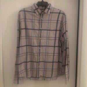 Apt. 9 Men's Casual Blue and Tan Plaid Shirt